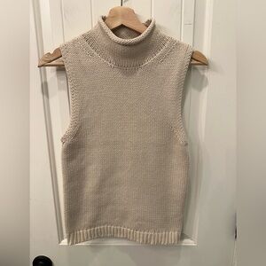 NWT MARLED Beige Sleeveless Turtleneck Knit Sweater XS